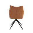 Vito Swivel Dining Armchairs - Set of 2 - Tan Faux Leather