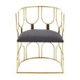 Azalea Dining Chair - Black Fabric with Gold Metal