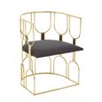 Azalea Dining Chair - Black Fabric with Gold Metal