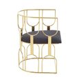 Azalea Dining Chair - Black Fabric with Gold Metal