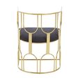 Azalea Dining Chair - Black Fabric with Gold Metal