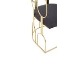 Azalea Dining Chair - Black Fabric with Gold Metal