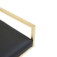 Azalea Dining Chair - Set of 2 - Black Faux Leather with Gold Metal Frame
