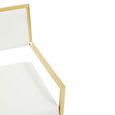 Azalea Dining Chair - Set of 2 - Ivory Faux Leather with Gold Metal Frame