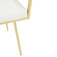 Azalea Dining Chair - Set of 2 - Ivory Faux Leather with Gold Metal Frame