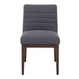 Brando Dining Chair - Set of 2 - Charcoal Grey Fabric with Oak Legs