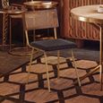 Buffalo Dining Chair - Set of 2 - Black - Leather with Gold Metal