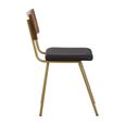 Buffalo Dining Chair - Set of 2 - Black - Leather with Gold Metal