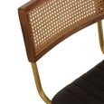 Buffalo Dining Chair - Set of 2 - Black - Leather with Gold Metal
