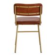 Buffalo Dining Chair - Set of 2 - Tan - Leather with Gold Metal