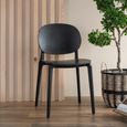 Basic Dining Chair - Set of 2 - Fineer Black - Synthetic
