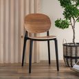 Basic Dining Chair - Set of 2 - Fineer Natural and Black - Synthetic