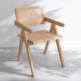 Grid Dining Armchair - Set of 2 - Natural - Rattan and Ash Wood