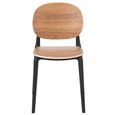 Basic Dining Chair - Set of 2 - Fineer Natural and Black - Synthetic
