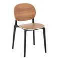 Basic Dining Chair - Set of 2 - Fineer Natural and Black - Synthetic