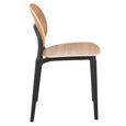 Basic Dining Chair - Set of 2 - Fineer Natural and Black - Synthetic