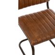Cognac Dining Chair - Set of 2 - Cantilever Base - Brown and Black - Leather and Metal