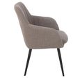 Miles Dining Armchair - Set of 2 - Grey - Fabric and Metal