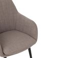 Miles Dining Armchair - Set of 2 - Grey - Fabric and Metal
