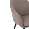 Miles Dining Armchair - Set of 2 - Grey - Fabric and Metal