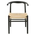 Toon Dining Chair - Set of 2 - Curved Back - Black - Rope and Beech Wood