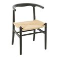 Toon Dining Chair - Set of 2 - Curved Back - Black - Rope and Beech Wood