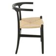 Toon Dining Chair - Set of 2 - Curved Back - Black - Rope and Beech Wood