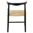 Toon Dining Chair - Set of 2 - Curved Back - Black - Rope and Beech Wood