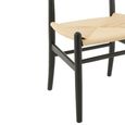 Toon Dining Chair - Set of 2 - Curved Back - Black - Rope and Beech Wood
