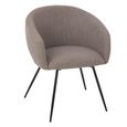 Wales Dining Chair - Set of 2 - Curved Back - Taupe - Fabric and Metal