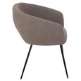 Wales Dining Chair - Set of 2 - Curved Back - Taupe - Fabric and Metal