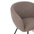 Wales Dining Chair - Set of 2 - Curved Back - Taupe - Fabric and Metal