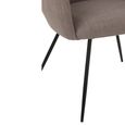Wales Dining Chair - Set of 2 - Curved Back - Taupe - Fabric and Metal