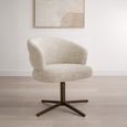 Blake Swivel Dining Chair - Set of 2 - Curved Back - Beige - Fabric and Metal