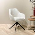 Thomas Swivel Dining Armchair - Set of 2 - Sand - Fabric and Metal