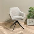 Thomas Swivel Dining Armchair - Set of 2 - Toffee - Fabric and Metal