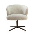 Blake Swivel Dining Chair - Set of 2 - Curved Back - Beige - Fabric and Metal