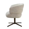 Blake Swivel Dining Chair - Set of 2 - Curved Back - Beige - Fabric and Metal