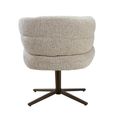 Blake Swivel Dining Chair - Set of 2 - Curved Back - Beige - Fabric and Metal