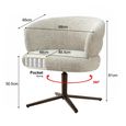 Blake Swivel Dining Chair - Set of 2 - Curved Back - Beige - Fabric and Metal