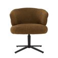 Blake Swivel Dining Chair - Set of 2 - Curved Back - Caramel - Fabric and Metal