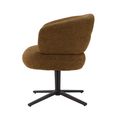 Blake Swivel Dining Chair - Set of 2 - Curved Back - Caramel - Fabric and Metal