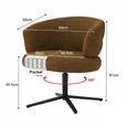 Blake Swivel Dining Chair - Set of 2 - Curved Back - Caramel - Fabric and Metal