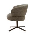 Blake Swivel Dining Chair - Set of 2 - Curved Back - Desert - Fabric and Metal