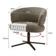 Blake Swivel Dining Chair - Set of 2 - Curved Back - Desert - Fabric and Metal