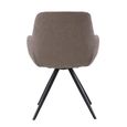 Doreen Swivel Dining Armchair - Set of 2 - Brown - Boucle Fabric and Metal