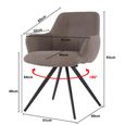 Doreen Swivel Dining Armchair - Set of 2 - Brown - Boucle Fabric and Metal