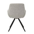 Doreen Swivel Dining Armchair - Set of 2 - Natural - Boucle Fabric and Metal