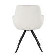 Doreen Swivel Dining Armchair - Set of 2 - White - Boucle Fabric and Metal