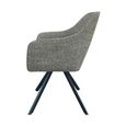 Helen Swivel Dining Armchair - Set of 2 - Black Legs - Turtle - Fabric and Metal